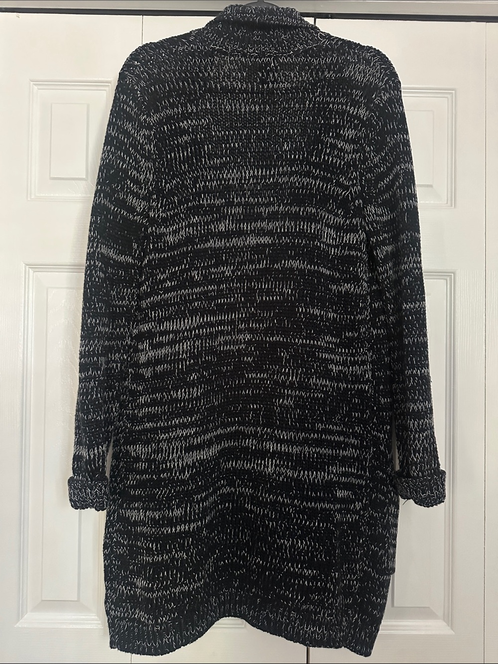 GAP Black & White Marled Open-Front Cardigan - Picture 4 of 4